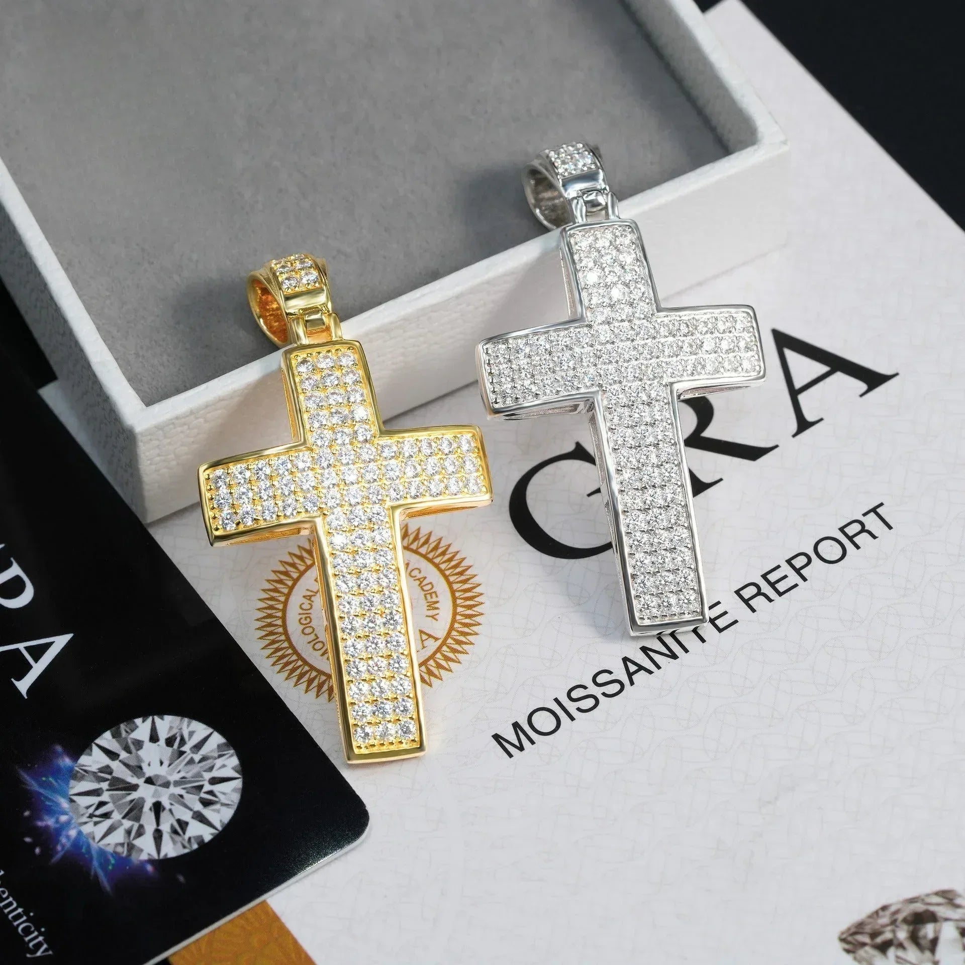 S925 Silver D Color Moissanite Cross Pendant – Hip-Hop Style, Trendy Jewelry - CaratixJewelry